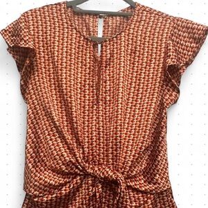 Women's Geometric Print Top - Orange